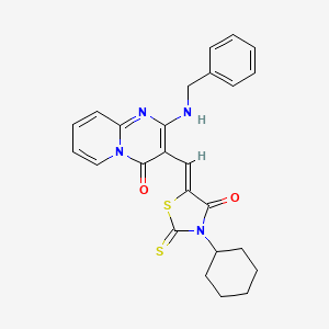 2-(benzylamino)-3-[(3-cyclohexyl-4-oxo-2-thioxo-1,3-thiazolidin-5-ylidene)methyl]-4H-pyrido[1,2-a]pyrimidin-4-one