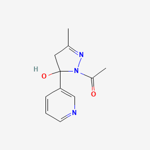 1-acetyl-3-methyl-5-(3-pyridinyl)-4,5-dihydro-1H-pyrazol-5-ol