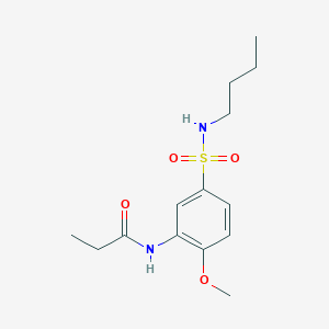 molecular formula C14H22N2O4S B5180721 N-{5-[(butylamino)sulfonyl]-2-methoxyphenyl}propanamide 