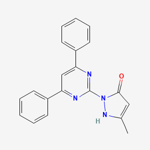 molecular formula C20H16N4O B5180727 1-(4,6-diphenyl-2-pyrimidinyl)-3-methyl-1H-pyrazol-5-ol 