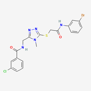 molecular formula C19H17BrClN5O2S B5180735 N-{[5-({2-[(3-bromophenyl)amino]-2-oxoethyl}thio)-4-methyl-4H-1,2,4-triazol-3-yl]methyl}-3-chlorobenzamide 