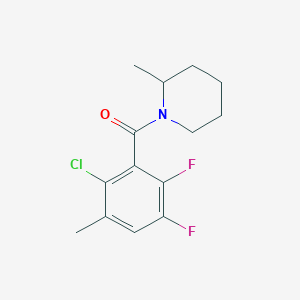molecular formula C14H16ClF2NO B5180740 1-(2-chloro-5,6-difluoro-3-methylbenzoyl)-2-methylpiperidine 