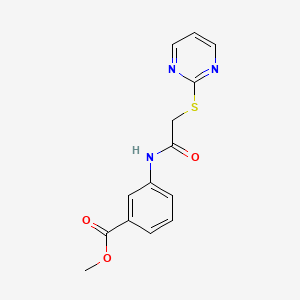 molecular formula C14H13N3O3S B5180747 methyl 3-{[(2-pyrimidinylthio)acetyl]amino}benzoate 