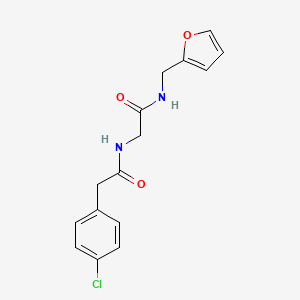 molecular formula C15H15ClN2O3 B5180751 N~2~-[(4-chlorophenyl)acetyl]-N~1~-(2-furylmethyl)glycinamide 