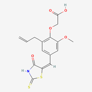 molecular formula C16H15NO5S2 B5180753 {2-allyl-6-methoxy-4-[(4-oxo-2-thioxo-1,3-thiazolidin-5-ylidene)methyl]phenoxy}acetic acid 