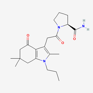 molecular formula C21H31N3O3 B5180758 1-[(2,6,6-trimethyl-4-oxo-1-propyl-4,5,6,7-tetrahydro-1H-indol-3-yl)acetyl]-L-prolinamide 