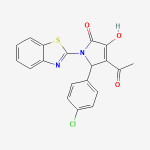 molecular formula C19H13ClN2O3S B5180779 4-acetyl-1-(1,3-benzothiazol-2-yl)-5-(4-chlorophenyl)-3-hydroxy-1,5-dihydro-2H-pyrrol-2-one 