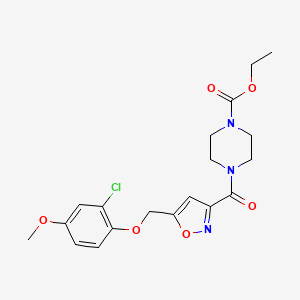 molecular formula C19H22ClN3O6 B5180786 ethyl 4-({5-[(2-chloro-4-methoxyphenoxy)methyl]-3-isoxazolyl}carbonyl)-1-piperazinecarboxylate 