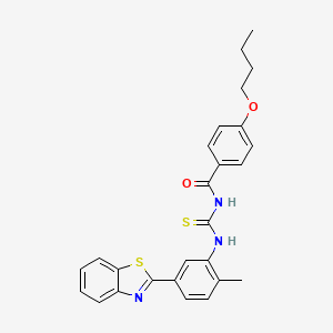 molecular formula C26H25N3O2S2 B5180789 N-({[5-(1,3-benzothiazol-2-yl)-2-methylphenyl]amino}carbonothioyl)-4-butoxybenzamide CAS No. 428468-35-3