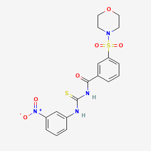 molecular formula C18H18N4O6S2 B5180805 3-(4-morpholinylsulfonyl)-N-{[(3-nitrophenyl)amino]carbonothioyl}benzamide 