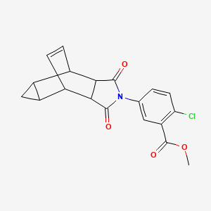 molecular formula C19H16ClNO4 B5180806 methyl 2-chloro-5-(3,5-dioxo-4-azatetracyclo[5.3.2.0~2,6~.0~8,10~]dodec-11-en-4-yl)benzoate 