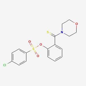 molecular formula C17H16ClNO4S2 B5180817 2-(4-morpholinylcarbonothioyl)phenyl 4-chlorobenzenesulfonate 