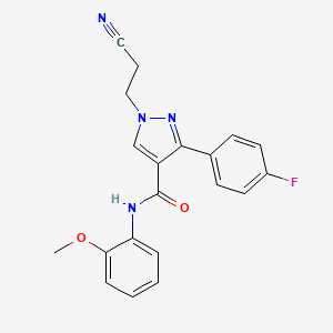 molecular formula C20H17FN4O2 B5180845 1-(2-cyanoethyl)-3-(4-fluorophenyl)-N-(2-methoxyphenyl)-1H-pyrazole-4-carboxamide 