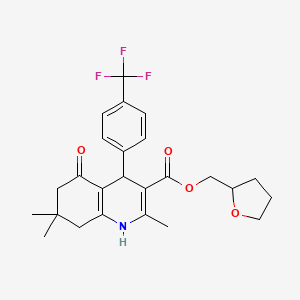 molecular formula C25H28F3NO4 B5180860 tetrahydro-2-furanylmethyl 2,7,7-trimethyl-5-oxo-4-[4-(trifluoromethyl)phenyl]-1,4,5,6,7,8-hexahydro-3-quinolinecarboxylate 