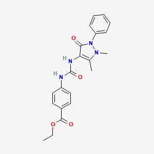 molecular formula C21H22N4O4 B5180868 ethyl 4-({[(1,5-dimethyl-3-oxo-2-phenyl-2,3-dihydro-1H-pyrazol-4-yl)amino]carbonyl}amino)benzoate 