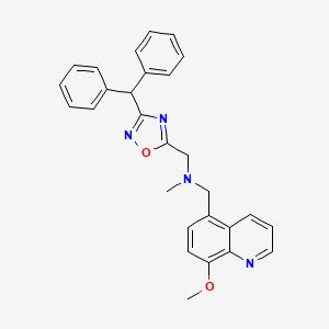 molecular formula C28H26N4O2 B5180890 1-[3-(diphenylmethyl)-1,2,4-oxadiazol-5-yl]-N-[(8-methoxy-5-quinolinyl)methyl]-N-methylmethanamine 
