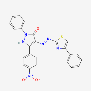 3-(4-nitrophenyl)-1-phenyl-1H-pyrazole-4,5-dione 4-[(4-phenyl-1,3-thiazol-2-yl)hydrazone]