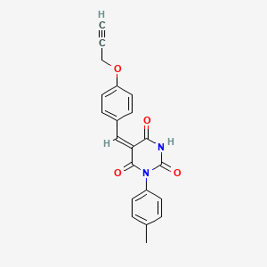 molecular formula C21H16N2O4 B5180911 1-(4-methylphenyl)-5-[4-(2-propyn-1-yloxy)benzylidene]-2,4,6(1H,3H,5H)-pyrimidinetrione 