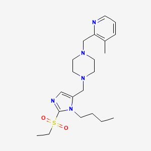 molecular formula C21H33N5O2S B5180913 1-{[1-butyl-2-(ethylsulfonyl)-1H-imidazol-5-yl]methyl}-4-[(3-methyl-2-pyridinyl)methyl]piperazine 