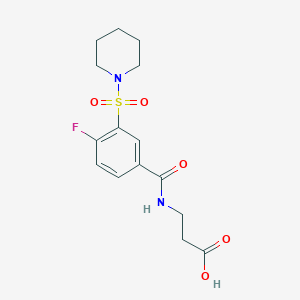 molecular formula C15H19FN2O5S B5180918 N-[4-fluoro-3-(1-piperidinylsulfonyl)benzoyl]-beta-alanine 