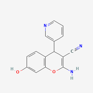 molecular formula C15H11N3O2 B5180919 2-amino-7-hydroxy-4-(3-pyridinyl)-4H-chromene-3-carbonitrile 