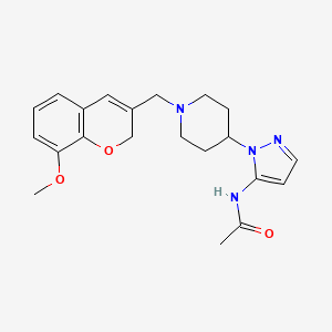 molecular formula C21H26N4O3 B5180928 N-(1-{1-[(8-methoxy-2H-chromen-3-yl)methyl]-4-piperidinyl}-1H-pyrazol-5-yl)acetamide 