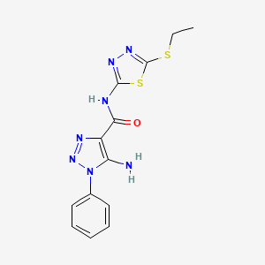 molecular formula C13H13N7OS2 B5180931 5-amino-N-[5-(ethylthio)-1,3,4-thiadiazol-2-yl]-1-phenyl-1H-1,2,3-triazole-4-carboxamide 
