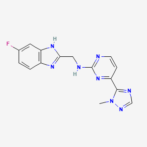 molecular formula C15H13FN8 B5180938 N-[(5-fluoro-1H-benzimidazol-2-yl)methyl]-4-(1-methyl-1H-1,2,4-triazol-5-yl)-2-pyrimidinamine trifluoroacetate 