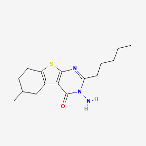 molecular formula C16H23N3OS B5180955 3-amino-6-methyl-2-pentyl-5,6,7,8-tetrahydro[1]benzothieno[2,3-d]pyrimidin-4(3H)-one 