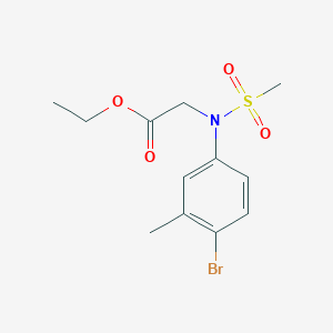 molecular formula C12H16BrNO4S B5180965 ethyl N-(4-bromo-3-methylphenyl)-N-(methylsulfonyl)glycinate 