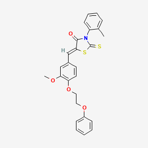 molecular formula C26H23NO4S2 B5180980 5-[3-methoxy-4-(2-phenoxyethoxy)benzylidene]-3-(2-methylphenyl)-2-thioxo-1,3-thiazolidin-4-one 