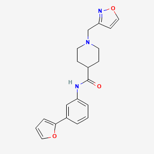 molecular formula C20H21N3O3 B5180983 N-[3-(2-furyl)phenyl]-1-(3-isoxazolylmethyl)-4-piperidinecarboxamide 