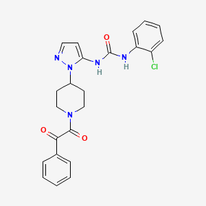 molecular formula C23H22ClN5O3 B5181007 N-(2-chlorophenyl)-N'-(1-{1-[oxo(phenyl)acetyl]-4-piperidinyl}-1H-pyrazol-5-yl)urea 