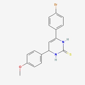 molecular formula C17H15BrN2OS B5181010 6-(4-bromophenyl)-4-(4-methoxyphenyl)-3,4-dihydro-2(1H)-pyrimidinethione 