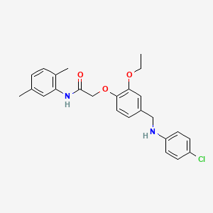molecular formula C25H27ClN2O3 B5181060 2-(4-{[(4-chlorophenyl)amino]methyl}-2-ethoxyphenoxy)-N-(2,5-dimethylphenyl)acetamide 