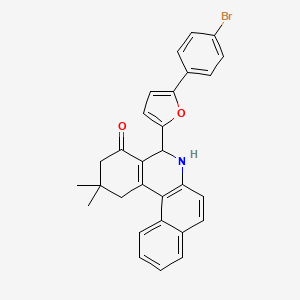 molecular formula C29H24BrNO2 B5181062 5-[5-(4-bromophenyl)-2-furyl]-2,2-dimethyl-2,3,5,6-tetrahydrobenzo[a]phenanthridin-4(1H)-one 