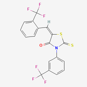 molecular formula C18H9F6NOS2 B5181092 2-thioxo-5-[2-(trifluoromethyl)benzylidene]-3-[3-(trifluoromethyl)phenyl]-1,3-thiazolidin-4-one 