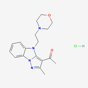 molecular formula C18H23ClN4O2 B5181107 1-{2-methyl-4-[2-(4-morpholinyl)ethyl]-4H-pyrazolo[1,5-a]benzimidazol-3-yl}ethanone hydrochloride 