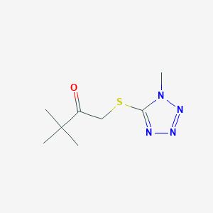 molecular formula C8H14N4OS B5181127 3,3-dimethyl-1-[(1-methyl-1H-tetrazol-5-yl)thio]-2-butanone 