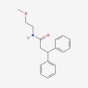 molecular formula C18H21NO2 B5181130 N-(2-methoxyethyl)-3,3-diphenylpropanamide 