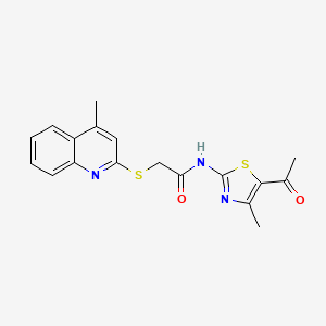 molecular formula C18H17N3O2S2 B5181153 N-(5-acetyl-4-methyl-1,3-thiazol-2-yl)-2-[(4-methyl-2-quinolinyl)thio]acetamide 