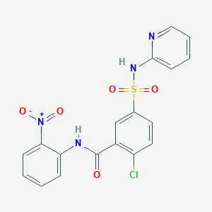 molecular formula C18H13ClN4O5S B5181180 2-chloro-N-(2-nitrophenyl)-5-[(2-pyridinylamino)sulfonyl]benzamide 
