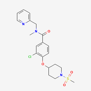 molecular formula C20H24ClN3O4S B5181194 3-chloro-N-methyl-4-{[1-(methylsulfonyl)-4-piperidinyl]oxy}-N-(2-pyridinylmethyl)benzamide 