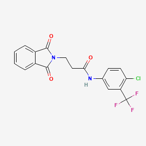 molecular formula C18H12ClF3N2O3 B5181215 N-[4-chloro-3-(trifluoromethyl)phenyl]-3-(1,3-dioxo-1,3-dihydro-2H-isoindol-2-yl)propanamide 