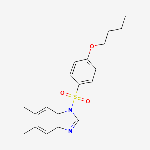 molecular formula C19H22N2O3S B5181234 1-[(4-butoxyphenyl)sulfonyl]-5,6-dimethyl-1H-benzimidazole 