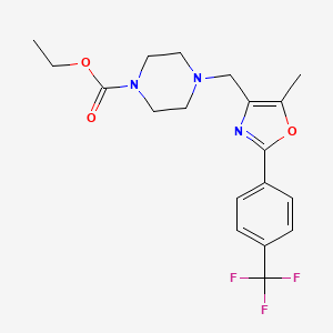 ethyl 4-({5-methyl-2-[4-(trifluoromethyl)phenyl]-1,3-oxazol-4-yl}methyl)-1-piperazinecarboxylate