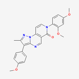 molecular formula C25H22N4O4 B5181250 7-(2,4-dimethoxyphenyl)-3-(4-methoxyphenyl)-2-methylpyrazolo[1,5-a]pyrido[3,4-e]pyrimidin-6(7H)-one 