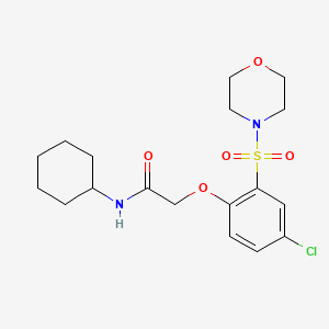 molecular formula C18H25ClN2O5S B5181258 2-[4-chloro-2-(4-morpholinylsulfonyl)phenoxy]-N-cyclohexylacetamide 