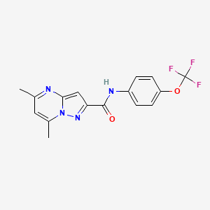 molecular formula C16H13F3N4O2 B5181265 5,7-dimethyl-N-[4-(trifluoromethoxy)phenyl]pyrazolo[1,5-a]pyrimidine-2-carboxamide 