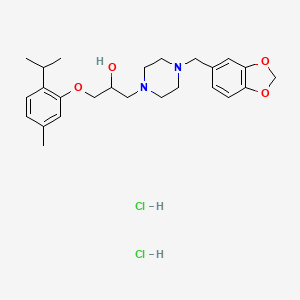 molecular formula C25H36Cl2N2O4 B5181285 1-[4-(1,3-benzodioxol-5-ylmethyl)-1-piperazinyl]-3-(2-isopropyl-5-methylphenoxy)-2-propanol dihydrochloride 